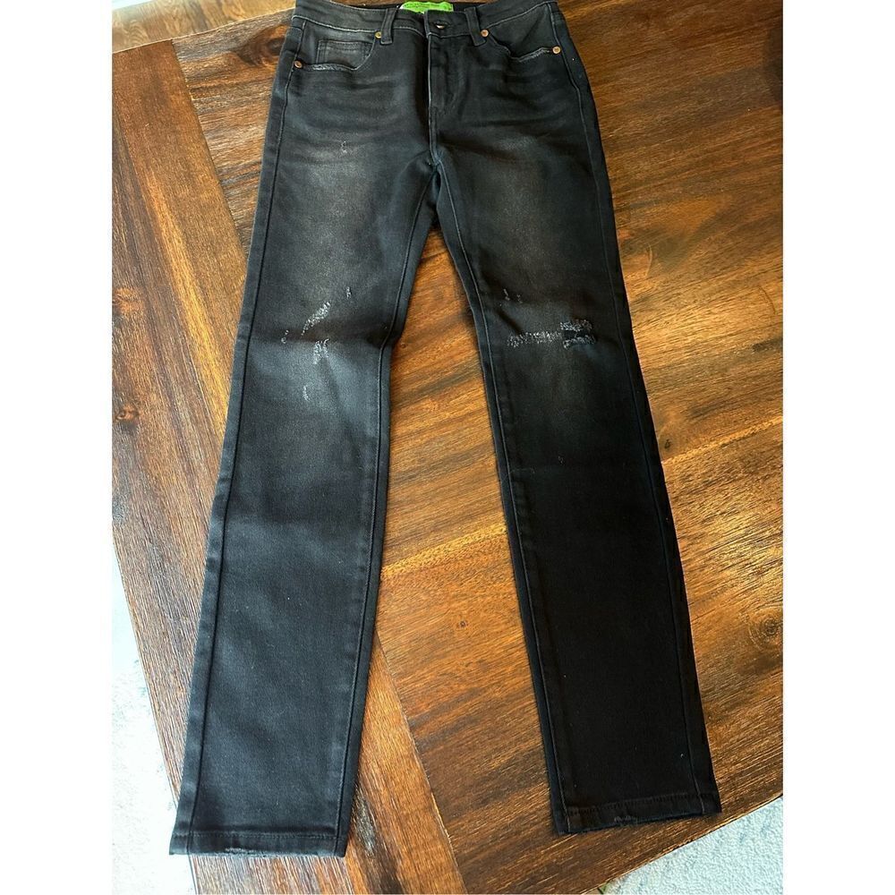 Sandrine Rose/Free People distressed black skinny jean